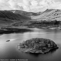 Buy canvas prints of Haweswater and Riggindale monochrome by Graham Moore
