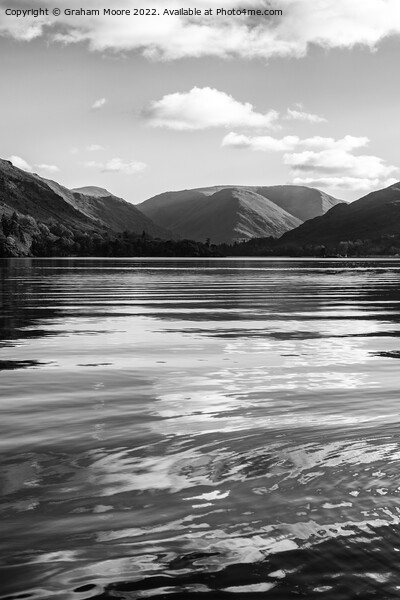 Ripples on Ullswater monochrome Picture Board by Graham Moore