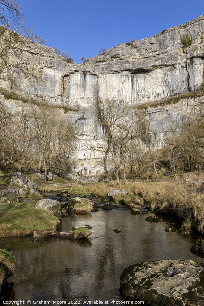 Malham Cove and Malham Beck vertical Picture Board by Graham Moore