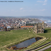 Buy canvas prints of Whitby Abbey and town by Graham Moore