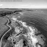 Buy canvas prints of Cullernose Point from Rumbling Kern monochrome by Graham Moore