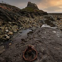 Buy canvas prints of simulated sunrise at lindisfarne castle by Graham Moore