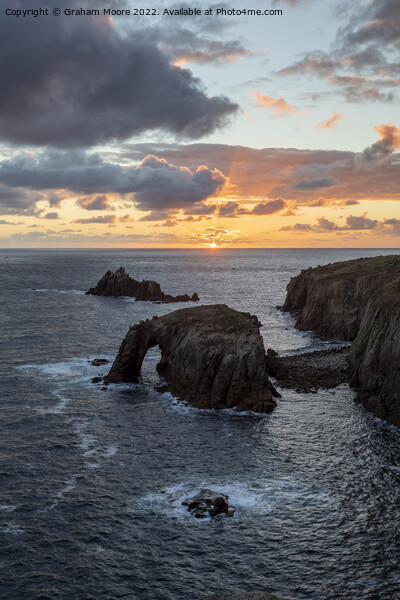 Lands End sunset vert Picture Board by Graham Moore