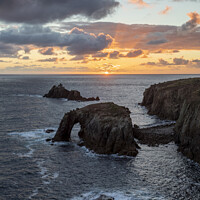 Buy canvas prints of Lands End sunset vert by Graham Moore