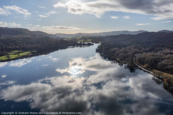 Coniston south end aerial view Picture Board by Graham Moore