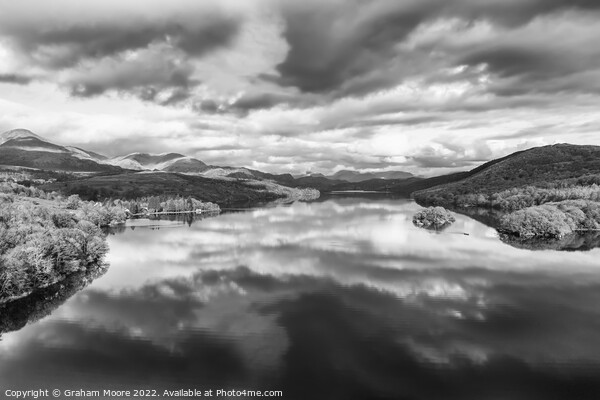 Coniston looking north monochrome Picture Board by Graham Moore