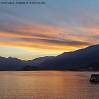 Buy canvas prints of Como ferry at sunset by Graham Moore