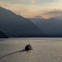 Buy canvas prints of Como ferry evening by Graham Moore