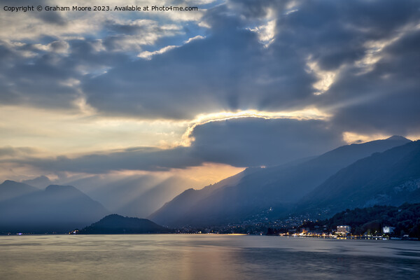 Lake Como late eveninng Picture Board by Graham Moore