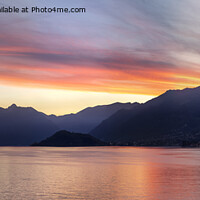Buy canvas prints of Lake Como sunset pan by Graham Moore