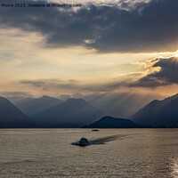 Buy canvas prints of Late evening hydrofoil Lake Como by Graham Moore