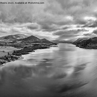 Buy canvas prints of Bassenthwaite looking southeast monochrome by Graham Moore