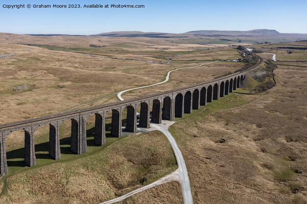 Ribblehead Viaduct elevated view Picture Board by Graham Moore