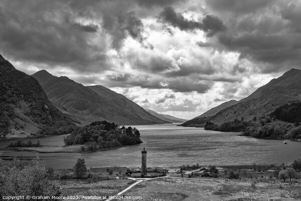 Glenfinnan Monument monochrome Picture Board by Graham Moore