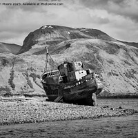 Buy canvas prints of MV Dayspring wreck at Corpach monochrome by Graham Moore