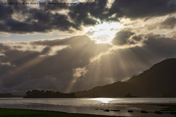 Loch Leven setting sun Picture Board by Graham Moore