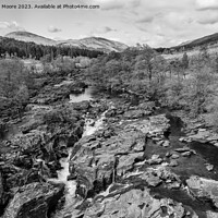 Buy canvas prints of Falls of Orchy monochrome by Graham Moore