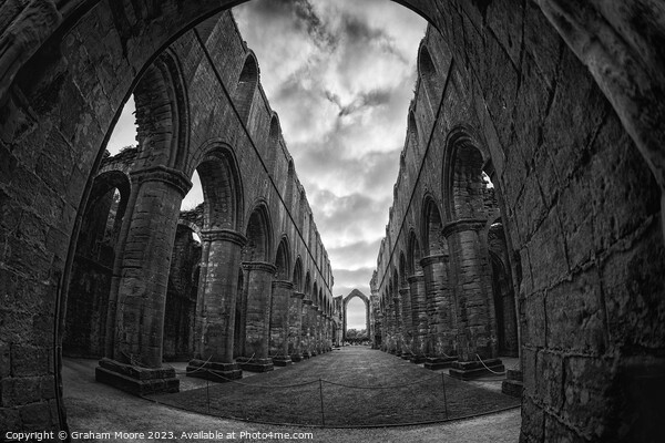 Fountains Abbey nave fisheye shot Picture Board by Graham Moore