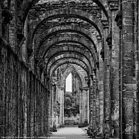 Buy canvas prints of Fountains Abbey interior of nave north aisle by Graham Moore