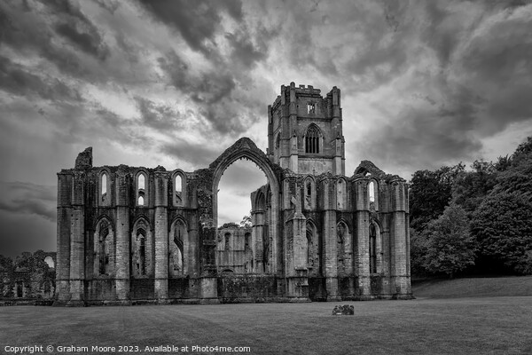 Fountains Abbey from the east Picture Board by Graham Moore