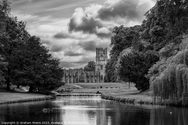 Fountains Abbey river and wier Picture Board by Graham Moore