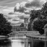 Buy canvas prints of Fountains Abbey river and wier by Graham Moore