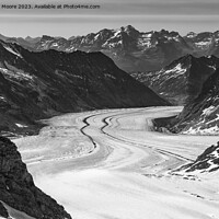 Buy canvas prints of Aletsch Glacier monochrome by Graham Moore