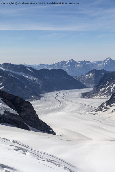 Aletsch Glacier from Junfraujoch vert Picture Board by Graham Moore