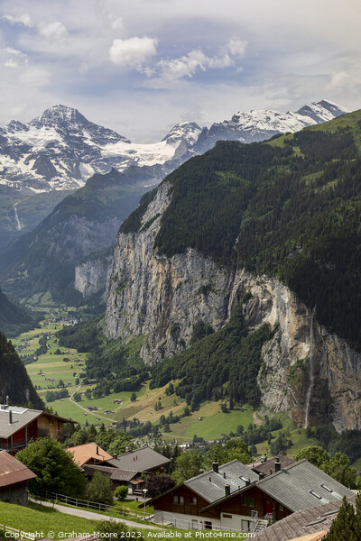 Lauterbrunnen valley and Breithorn Picture Board by Graham Moore