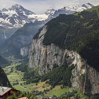 Buy canvas prints of Lauterbrunnen valley and Breithorn by Graham Moore