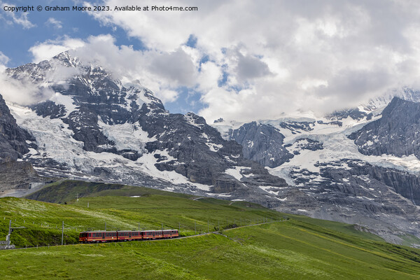 Mountain railway below the Eiger Picture Board by Graham Moore