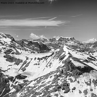 Buy canvas prints of Mont Blanc from the Schilthorn monochrome by Graham Moore