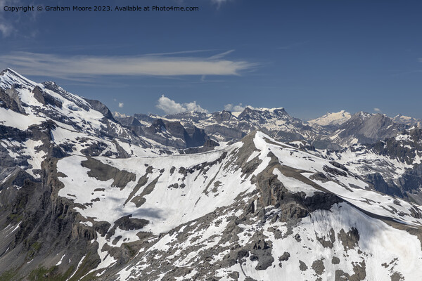 Mont Blanc from the Schilthorn Picture Board by Graham Moore