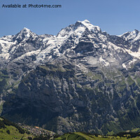 Buy canvas prints of Eiger Monch Jungfrau above Murren by Graham Moore