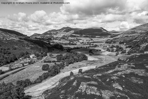 Skiddaw from High Rigg monochrome Picture Board by Graham Moore