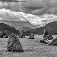 Buy canvas prints of Castlerigg looking south monochrome by Graham Moore