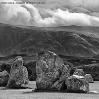 Buy canvas prints of Castlerigg looking east monochrome by Graham Moore
