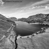Buy canvas prints of Buttermere and Crummock Water monochrome by Graham Moore