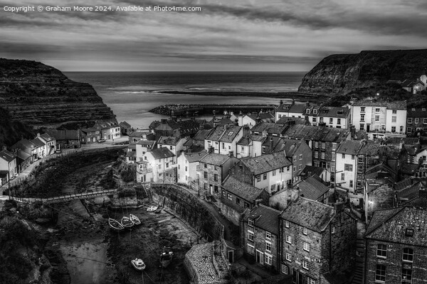 Staithes evening Picture Board by Graham Moore