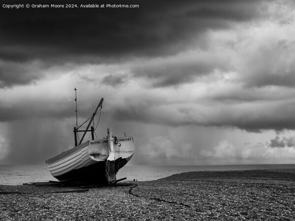 Beached fishing boat Picture Board by Graham Moore