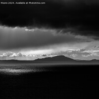 Buy canvas prints of Hebridean sunset monochrome by Graham Moore