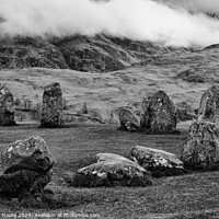 Buy canvas prints of Castlerigg and Low Rigg monochrome by Graham Moore