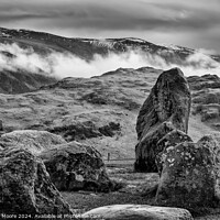 Buy canvas prints of Castlerigg Low Rigg and Clough Head monochrome by Graham Moore