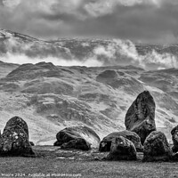 Buy canvas prints of Castlerigg Low Rigg and Threlkeld Knotts monochrome by Graham Moore