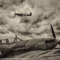 Buy canvas prints of Spitfire flypast by Graham Moore
