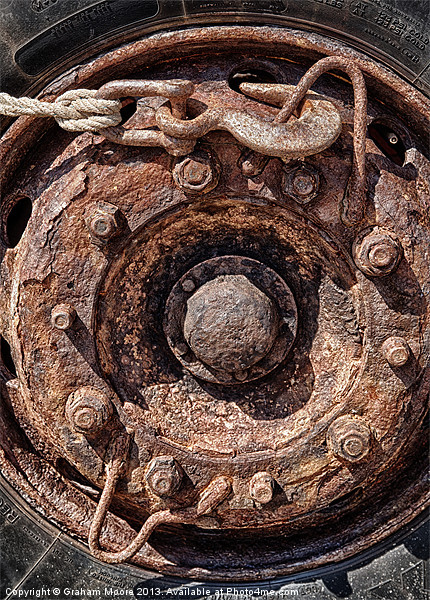 Rusty wheel Picture Board by Graham Moore