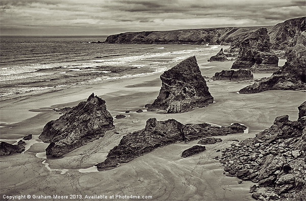 Bedruthan Steps Picture Board by Graham Moore