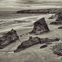 Buy canvas prints of Bedruthan Steps by Graham Moore