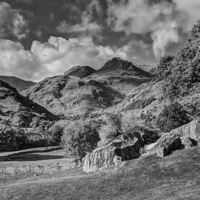 Buy canvas prints of Langdale Pikes from Copt Howe by Graham Moore