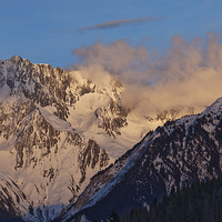 Buy canvas prints of Mountains above Courchevel by Graham Moore